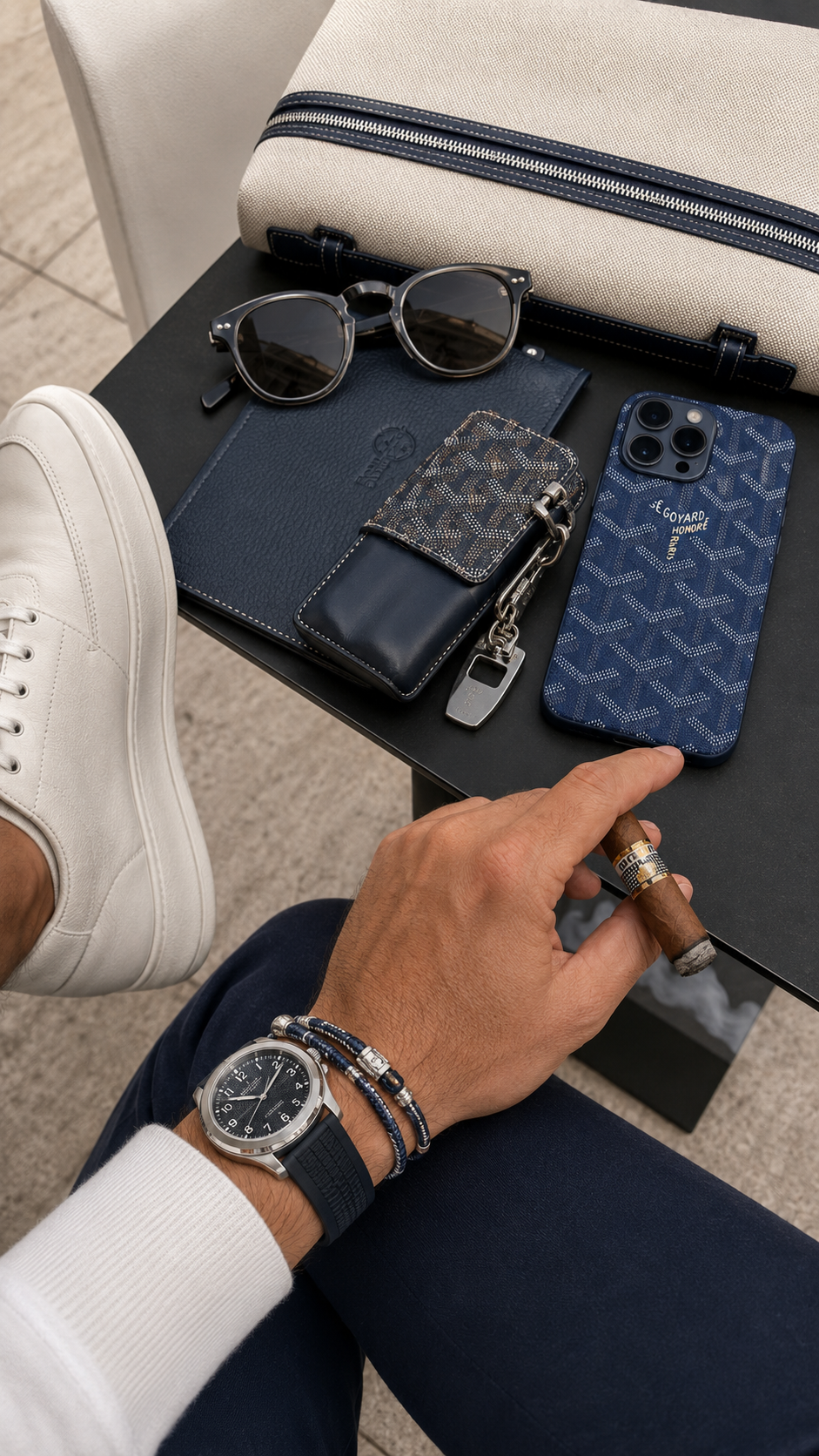 Coque Goyard Bleu marine Luneva