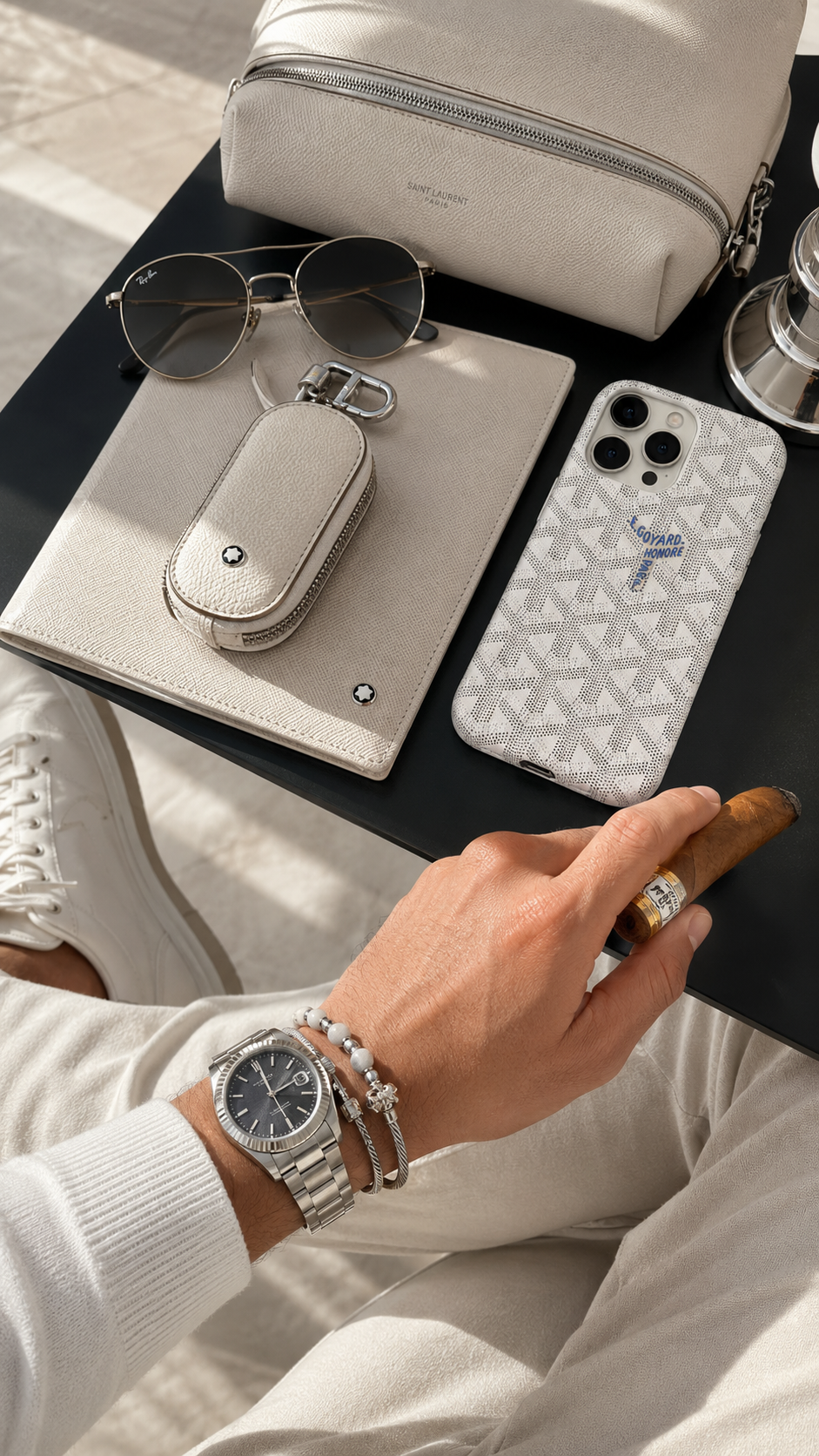 Coque Goyard Blanche Luneva